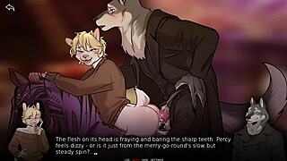 Unreal! Furry gay dildo play in dark carnival scenes