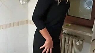 Stepfather spies his stepdaughter in the bathroom while she's smoking and masturbating till an insane real brain-melting orgasm smoking fetish