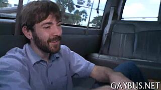 Gay men engaging in intense sex