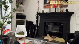 Friend Teresa surprises resting guy with cock sucking and ass penetration