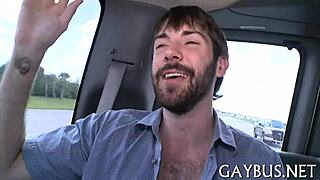 Gay men engaging in intense sex