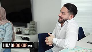 Hijabhookup - Muslim maid in hijab offers extra naughty service to boss