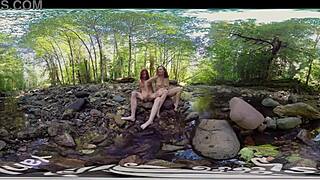 Ana Molly and Belle having lesbian fun outdoors