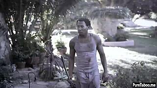 black guy, did you just smash this hot virgin teen's hairy pussy in a garage?