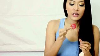 Put a condom in your mouth for handjob