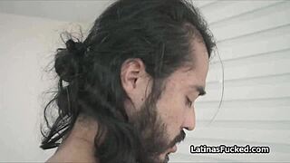 Cute latina amateur sucks monster cock in casting