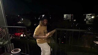 A package thief stumbles upon a married ebony cougar MILF cheating and craving big black cock.