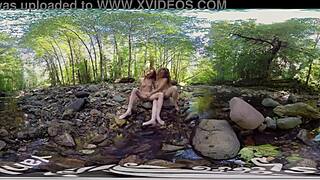 Ana Molly and Belle having lesbian fun outdoors