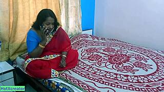 Bengali bhabhi calls sex friend while hubby works