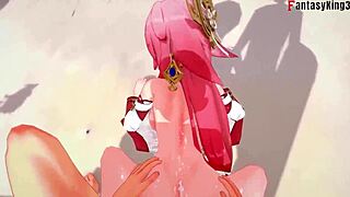 yae miko fucking with ahegao face in genshin impact fantasy
