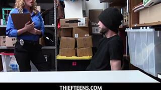 Hot Milf Krissy Lynn Dominates Thief!