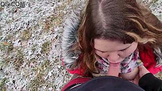 Ever tried a sloppy outdoor blowjob from a curvy girlfriend?