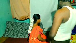 Indian housewife in homemade outdoor scene