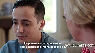 Busty Milf Delivers Ultimate Pleasure to Stepson with Spanish Subtitles