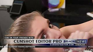 Young slut gags on cock, takes facial cumshots, and loves every second. Slutty college babe craves more rough pounding.