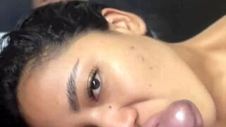 In a homemade webcam session, an amateur ebony couple explores a massive black cock before intense POV fucking.