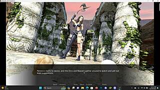 Beautiful women in sexy costumes in a BDSM-themed video in 3D