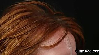 Slutty Babe Devours Cum in Wild Blowbang Facial Frenzy!