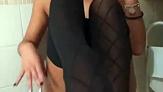 Stepfather spies his stepdaughter in the bathroom while she's smoking and masturbating till an insane real brain-melting orgasm smoking fetish