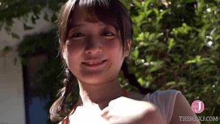 Hey, wanna see a cute Japanese babe splash in a bikini under the sun?