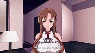 Emotional sensations build as virtual feet tease in sword art online hentai