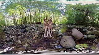 Ana Molly and Belle having lesbian fun outdoors