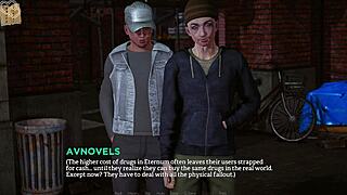 Exploring eternum 253 in a vibrant 3d cartoon anime world with teen characters and mature themes