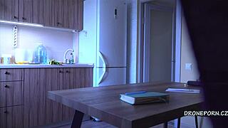 Melissa enjoys nude breakfast spied on by hidden cam