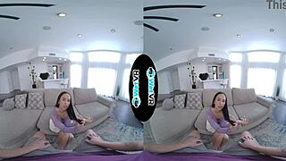 wetvr huge dick plunges deep into skinny brunette's tight hole. vr porn gets wild!