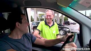 Summer car fuck with fingering and blowjob 😈