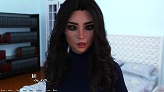 Hot rich brunette with makeup grills me with tough questions in Being a Dik 143