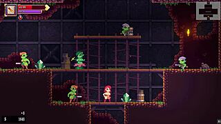 Scarlet maiden enjoys futanari blowjob at gloryhole in caves