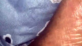 Girlfriend gives footjob in detailed scene.