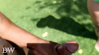 Watch this big ass creampie in backyard POV