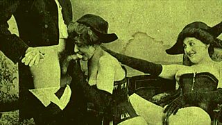 Intense vintage 19th century blowjob and hairy pussy fucking