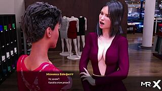 Fashion business sells dresses with naked models in 3d game.