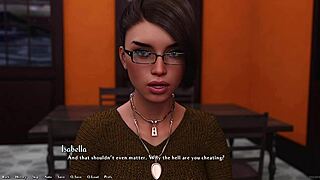 Hot rich brunette with makeup grills me with tough questions in Being a Dik 143