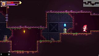 Scarlet maiden enjoys futanari blowjob at gloryhole in caves