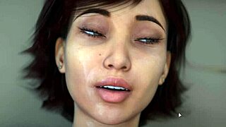 Beautiful big-nippled MILF gets a facial in 3D cartoon