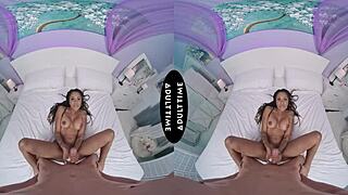 Up Close Vr - Hot Stacked Cali Sweets Titty Fucks David Lees Big Dick Before Riding It Like A Champ