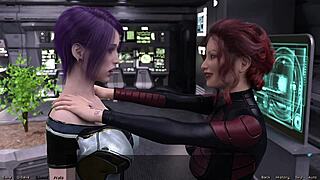 Milfs compete against teens in stranded space 3d cartoon.