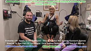 Gyno exam with Asian doctor in hospital setting