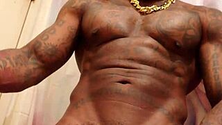 Hallelujah johnson worships the big black hairy cock with masturbation and huge dick details.