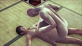 Japanese nun engages in group banging with creampie in 3d porn game