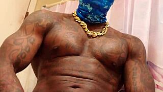 Hallelujah johnson worships the big black hairy cock with masturbation and huge dick details.