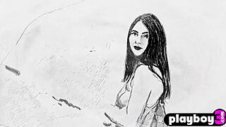 Beautiful natural milf Hilary C strips outdoor, exposing perfect ass and small tits in wild display.