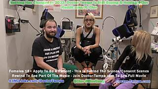 Gyno exam with Asian doctor in hospital setting