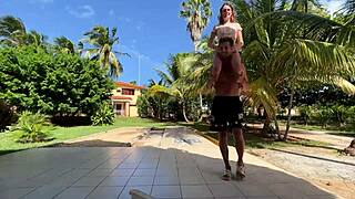 Crazy strip beer pong game with mini bikini beauty behind scenes 😍