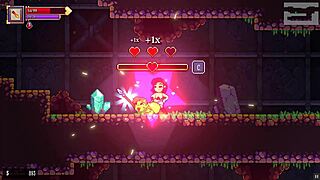 Scarlet maiden enjoys futanari blowjob at gloryhole in caves