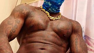 Hallelujah johnson worships the big black hairy cock with masturbation and huge dick details.